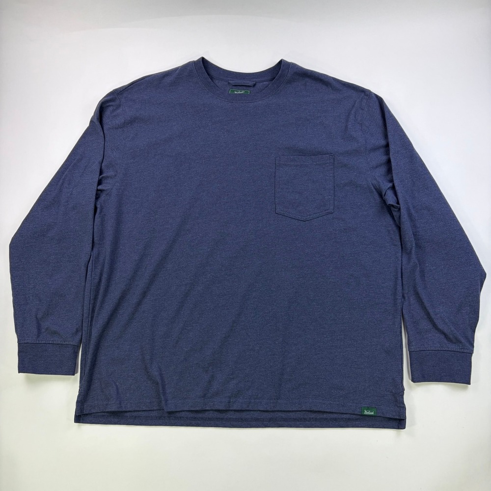 Woolrich Green Label Pocket Tee Mens XXL Blue Long Sleeve Cotton Blend Shirt